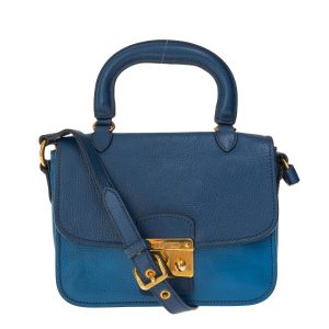 Bolsa Miu Miu Madras Flap Azul