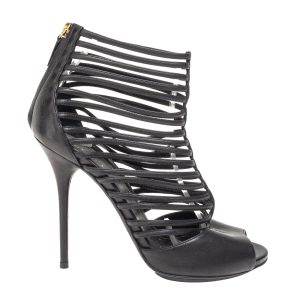 Sandália Gucci Tiras Couro Preta