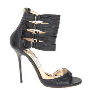 Sandália Jimmy Choo Fivelas Couro Preta