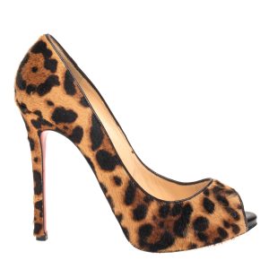 Sapato Christian Louboutin Peep Toe Pelos Animal Print
