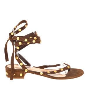 Sandália Giavito Rossi Studs Camurça Marrom