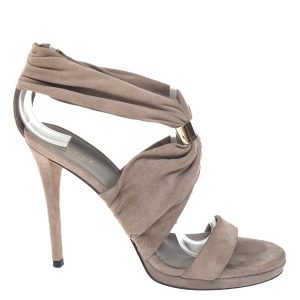 Sandália Gucci Camurça Acinzentada