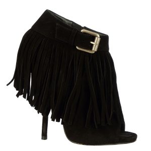 Ankle Boot Giuseppe Zanotti Franjas Camurça Preta