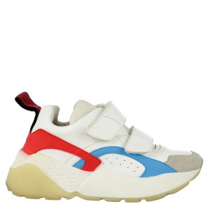 Tênis Stella McCartney Chunky Couro Branco Azul e Vermelho
