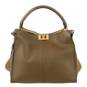 Bolsa Fendi Peekaboo X-Lite Média Couro Marrom