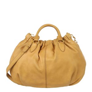 Bolsa Miu Miu Couro Bege