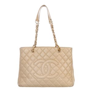 Bolsa Chanel Shopper Tote Caviar Bege