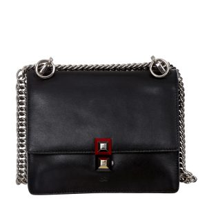 Bolsa Fendi Kan Couro Preto