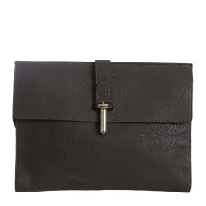 Clutch Balenciaga Couro Cinza