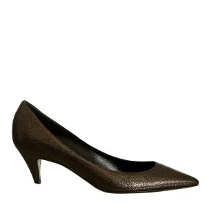 Scarpin Saint Laurent Couro Metalizado