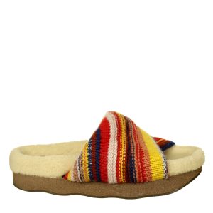 Slipper Chloe Pelos e Tricô Colorido