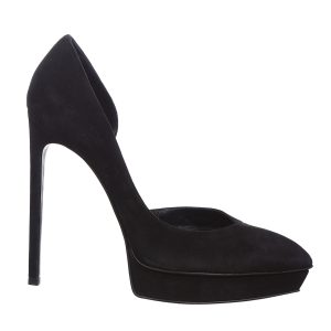 Scarpin Saint Laurent Janis Camurça Preto