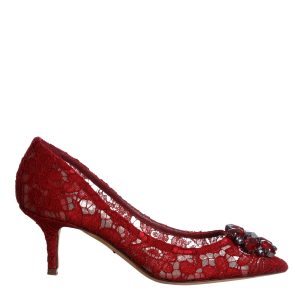 Scarpin Dolce & Gabbana Taormina Renda Vermelho