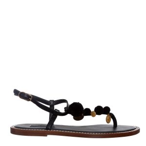 Sandália Dolce & Gabbana Rasteira Preta
