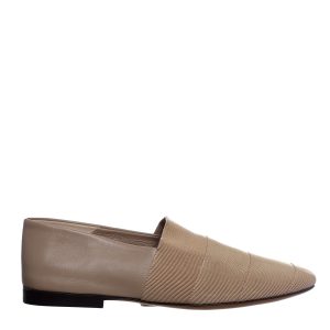 Sapato Salvatore Ferragamo Couro e Elástico Bege