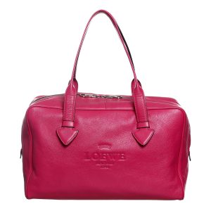 Bolsa Loewe Logo Couro Rosa