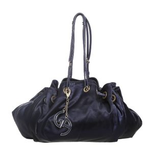 Bolsa Giorgio Armani Tecido e Couro Azul
