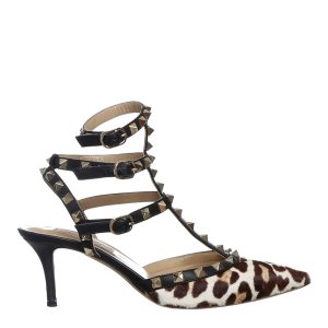 Scarpin Valentino Garavani Rockstud Pelos Animal Print