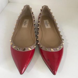 Sapatilha Valentino vermelho verniz sola 36