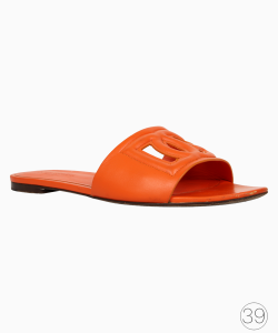 Sandália Dolce & Gabbana Rasteira Slide DG Laranja