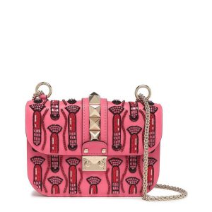 Bolsa Valentino Rosa Bordada Pequena