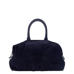 Bolsa Saint Laurent Suede Azul Marinho