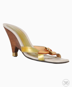 Mule Louis Vuitton Fivela Dourado