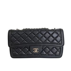 Bolsa Chanel Flap Preta c Off White