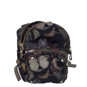 Mochila Valentino Verde Musgo com Borboletas Tam Pequeno