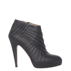 Ankle Boot Valentino Preta c Detalhes Drapeados Tam35 Br