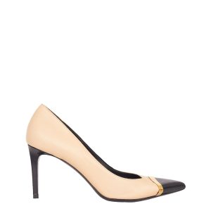 Scarpin Saint Laurent Bege Dourado e Preto Tam 365 Br