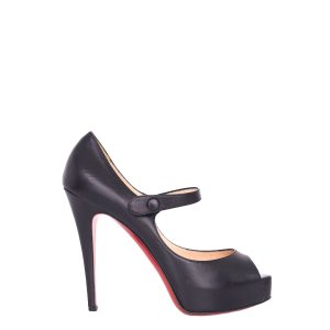 Peep Toe Christian Louboutin Preto c Fivela Tam 355 Br
