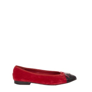 Sapatilha Chanel em Veludo Vermelho Tam 38 Br
