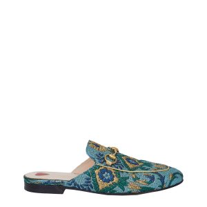Mule Gucci Princetown Horsebit Azul Estampado Tam 34 Br