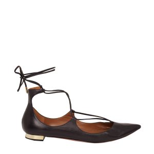 Sapatilha Aquazzura Preta de Amarração Tam 38 Br