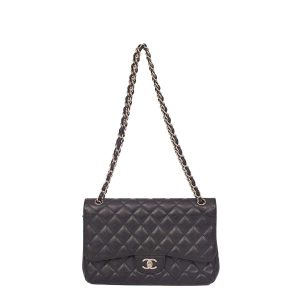 Bolsa Chanel Double Flap Jumbo Preta