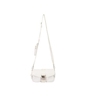 Bolsa Prada Pocket em Couro e Nylon Branca