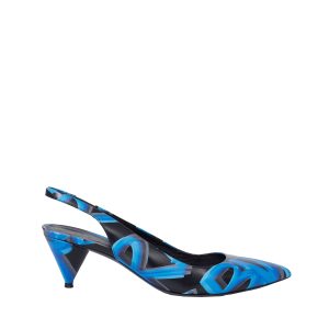 Scarpin Burberry Azul Estampado Tam 37 Br