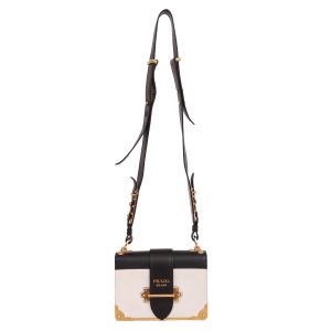 Bolsa Prada Cahier Preto e Branco