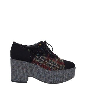 Sapato Chanel tweed Plataforma Tam 385 Br