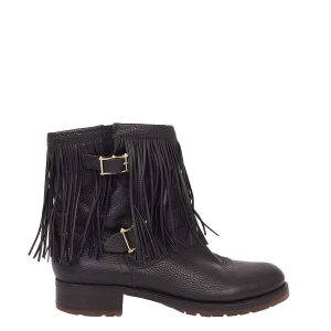 Bota Valentino Preta Franjas Tam 38 Br