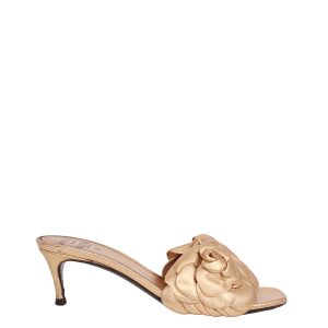 Mule Valentino Flores Dourado Tam 34 Br