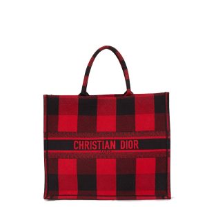 Bolsa Christian Dior Book Tote Xadrez