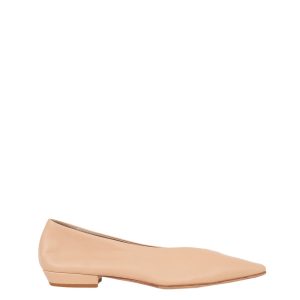 SAPATO BOTTEGA VENETA ALMOND BALLERINA LEATHER FLATS BEGE TAM 37 BR