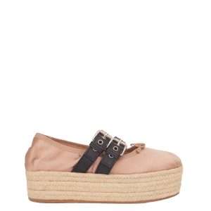 Espadrille Miu Miu Cetim Rosa e preto Tam 365