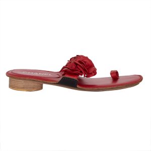 Rasteira Chanel Camélias Vermelha Tam 37 Br