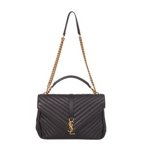 Bolsa Saint Laurent College Média Preta