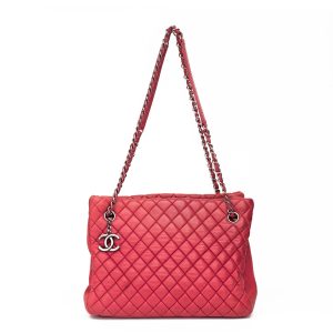 Bolsa Chanel New Bubble Calfskin chain strap tote Vermelha Pequena