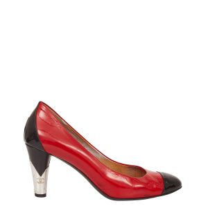 Scarpin Chanel Verniz Vermelho TAM 375 BR