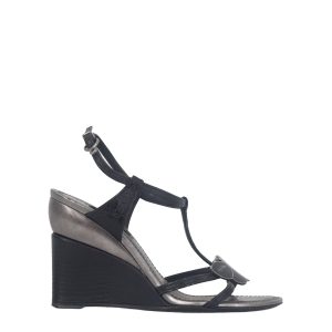 Sandália Louis Vuitton Butterfly Preto com Prata Tam 365